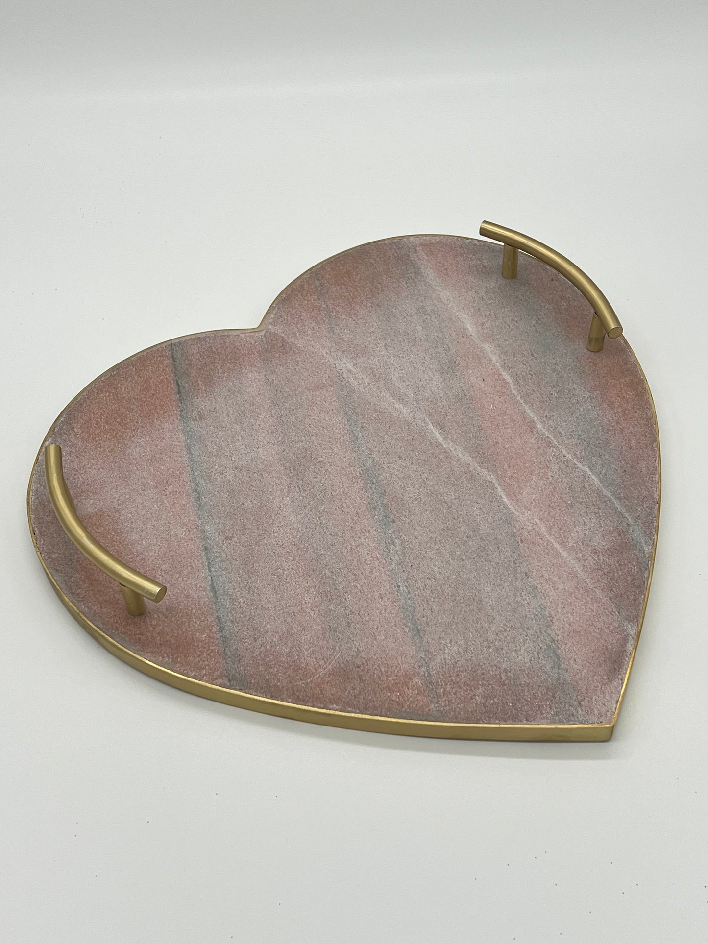 Pink Marble Heart Tray