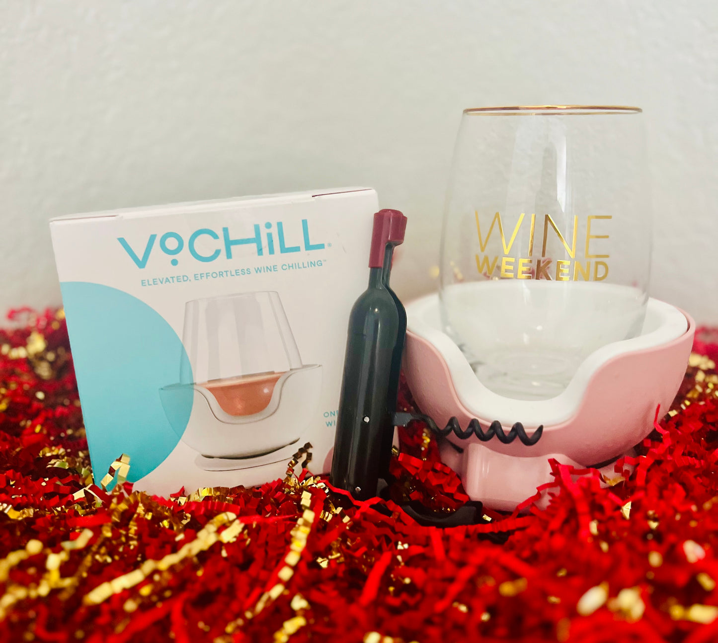 WW Glass & Rose VoChill Stemless Glass Chiller Gift Set