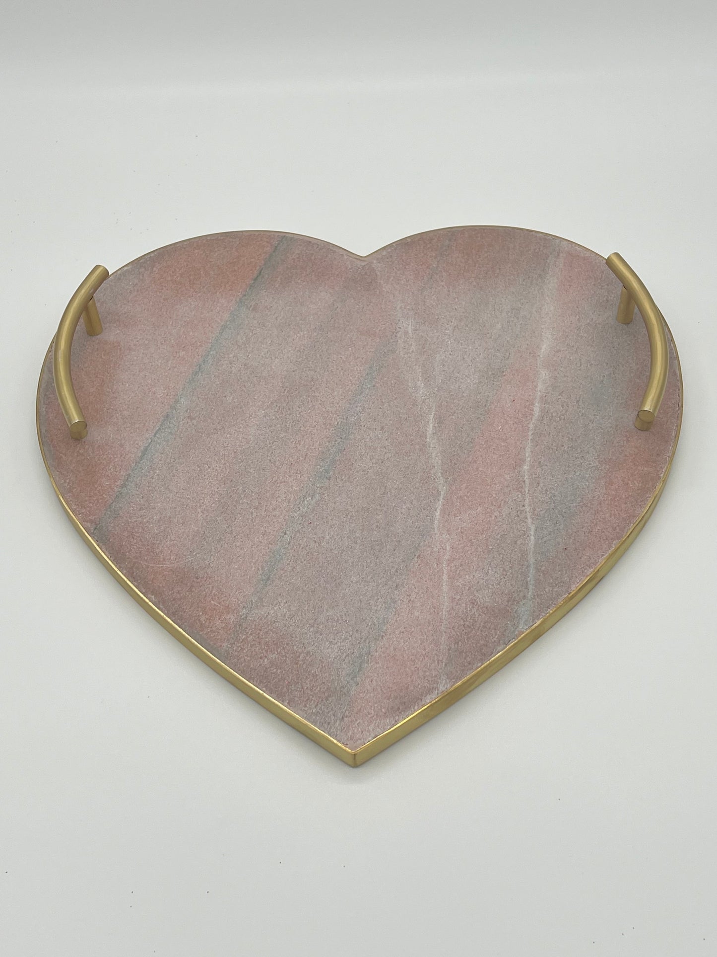 Pink Marble Heart Tray