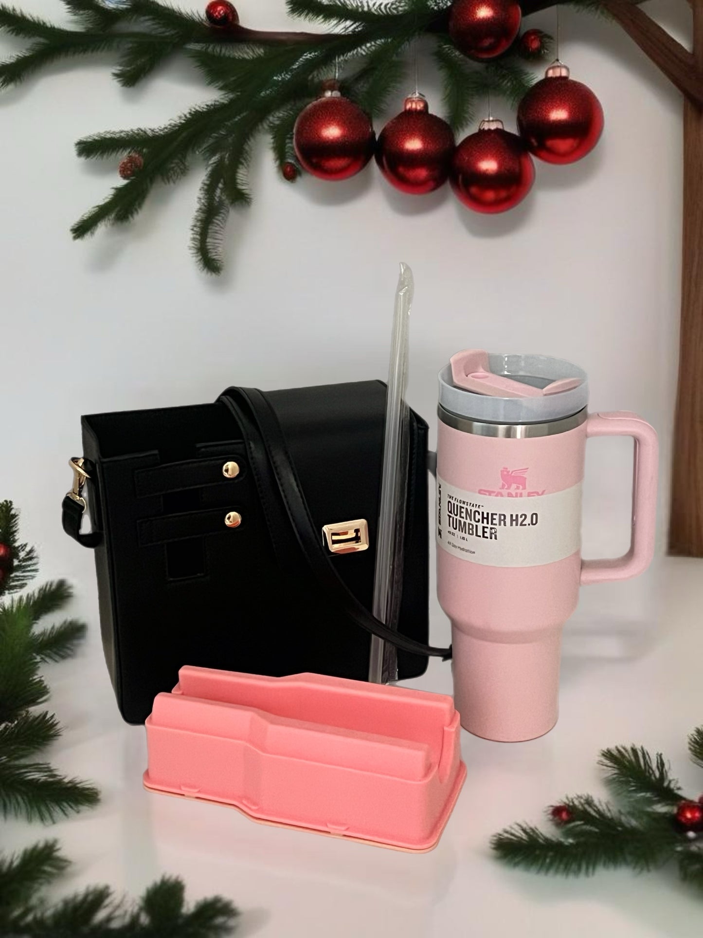 Black Crossbody Tumbler Bag with Stanley Gift Set