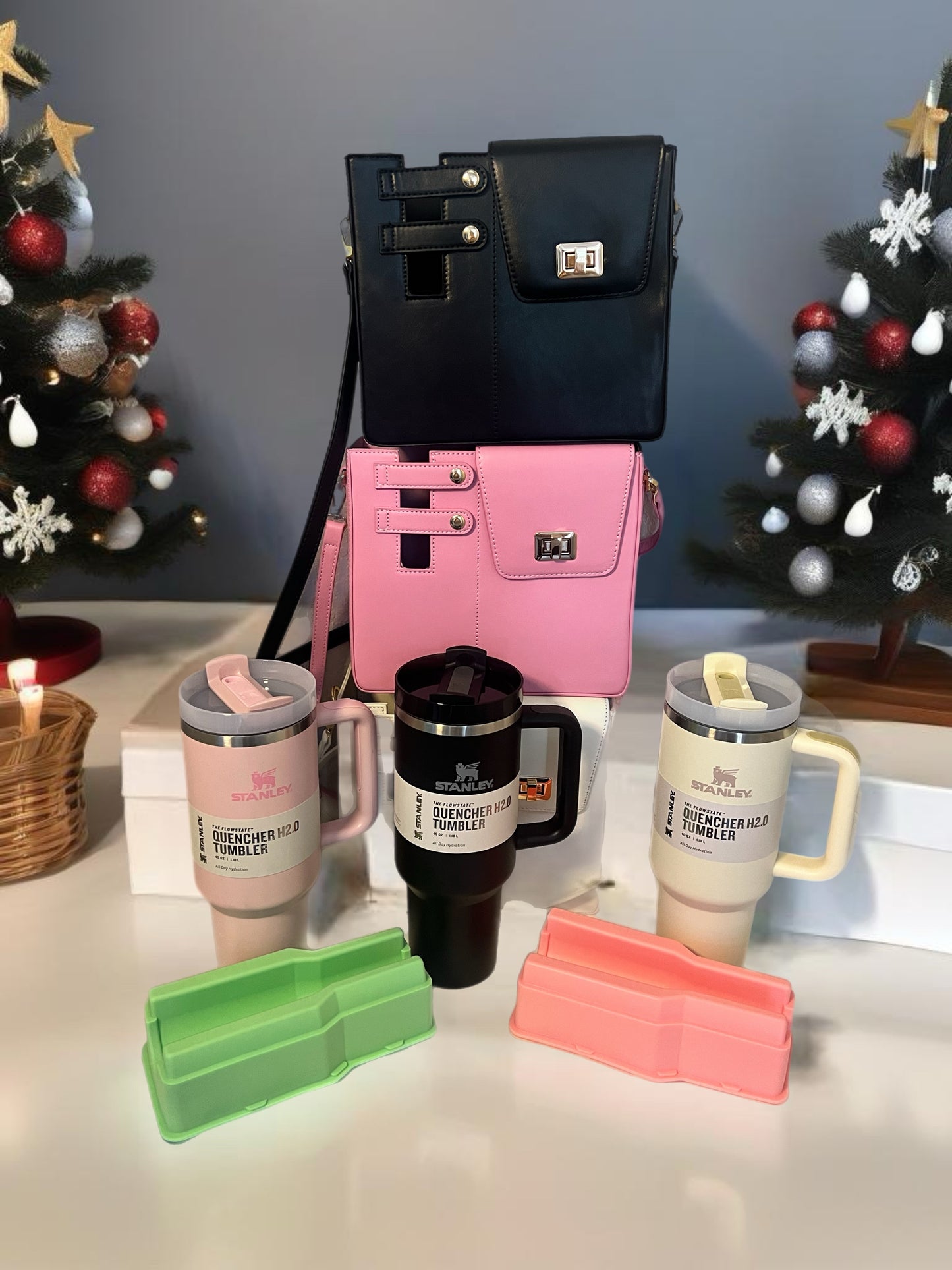 Pink Crossbody Tumbler Bag with Stanley Gift Set