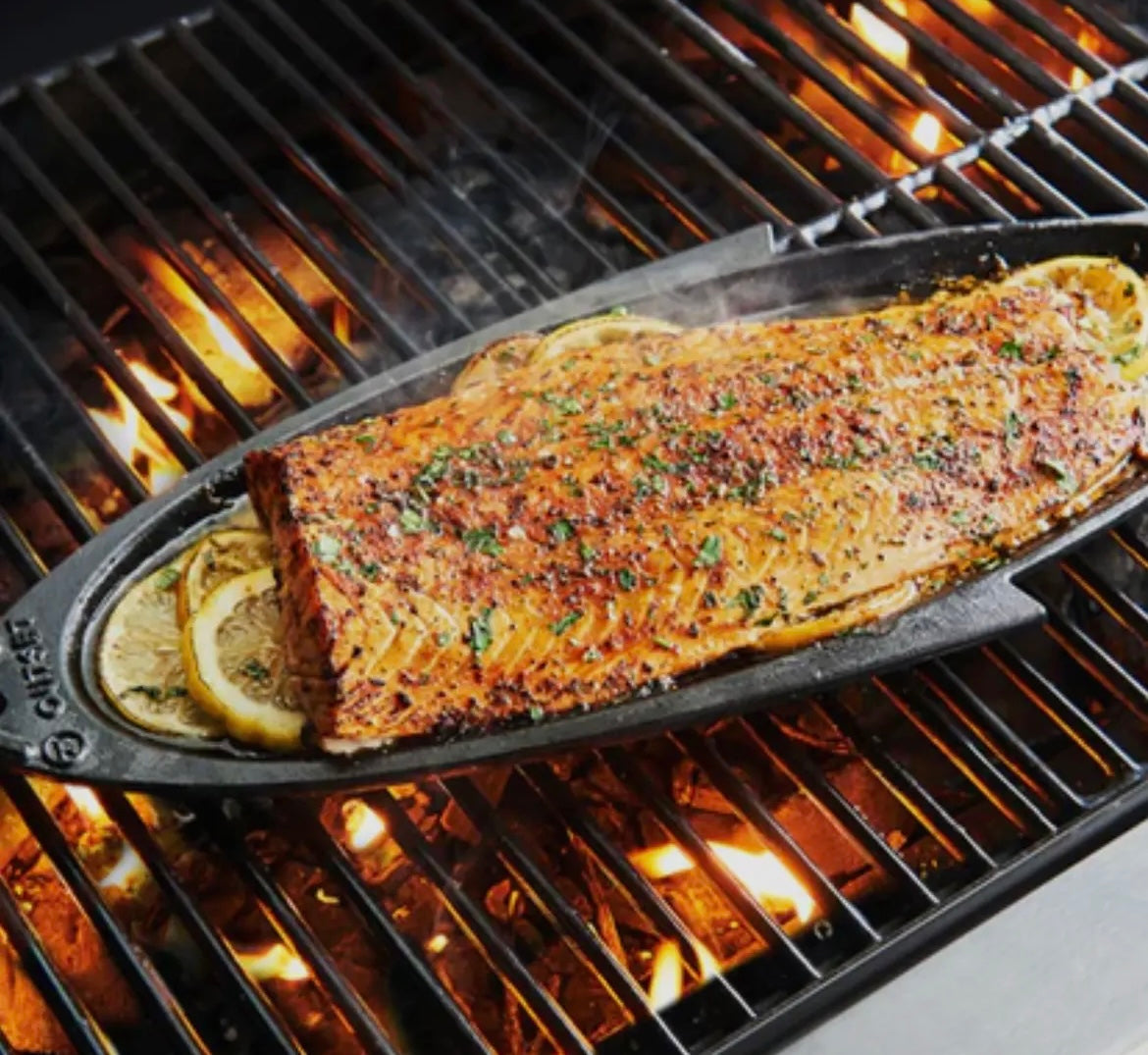 Cast Iron Fish Grill and Serving Pan