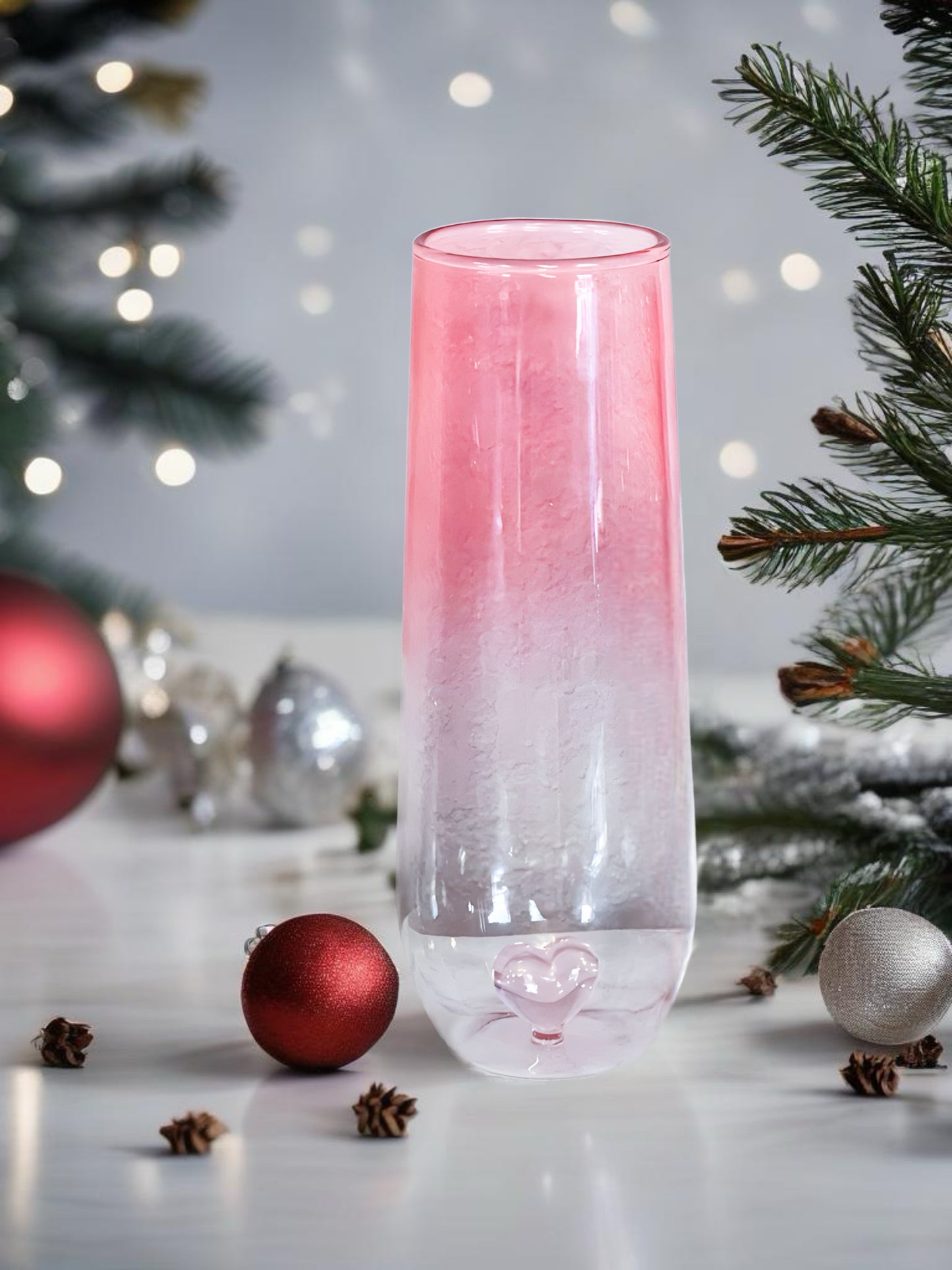 Rose Infused Mixer & Pink Ombre Stemless Flute Gift Set