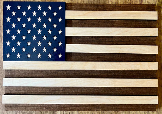 Old Glory American Flag Wooden Tray