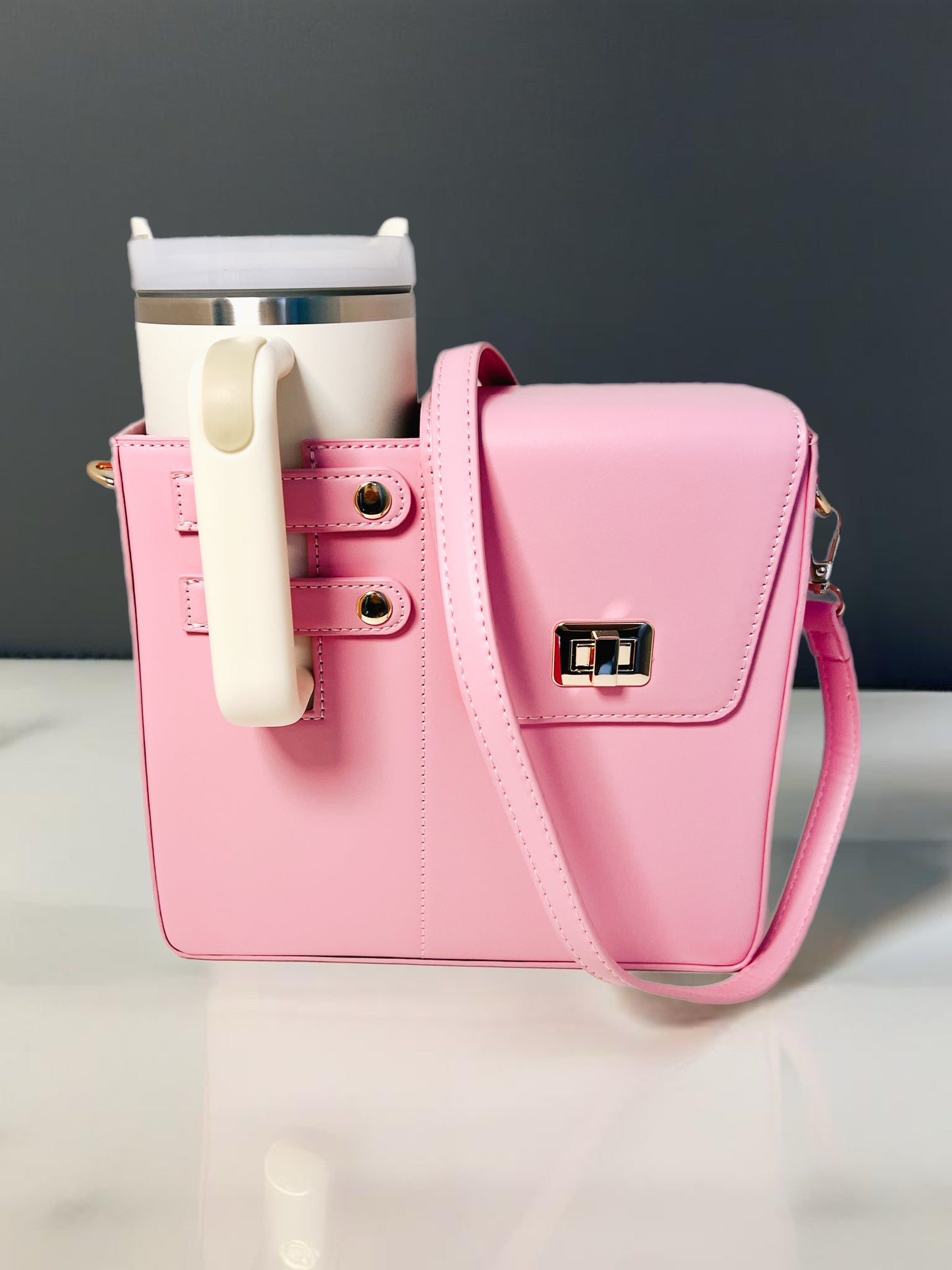 Pink Crossbody Tumbler Bag with Stanley Gift Set