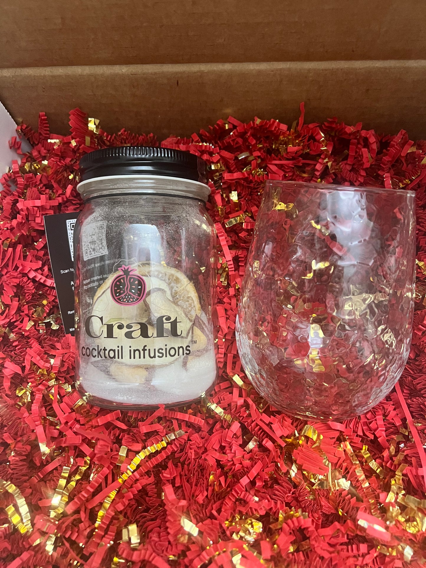 Infused Sangria Mix & Hammered Glass Gift Set