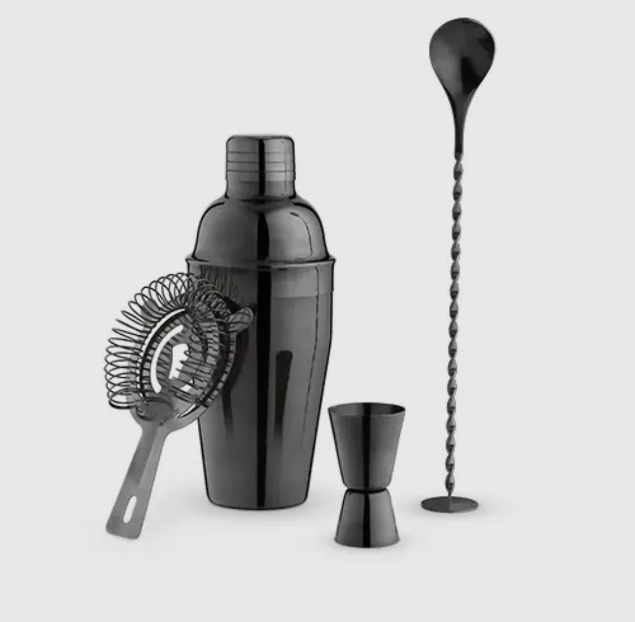 Gunmetal Barware Set