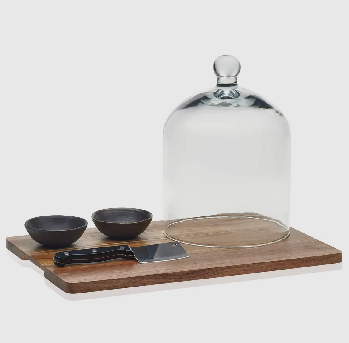 Cheese Board Serving Set with Glass Dome