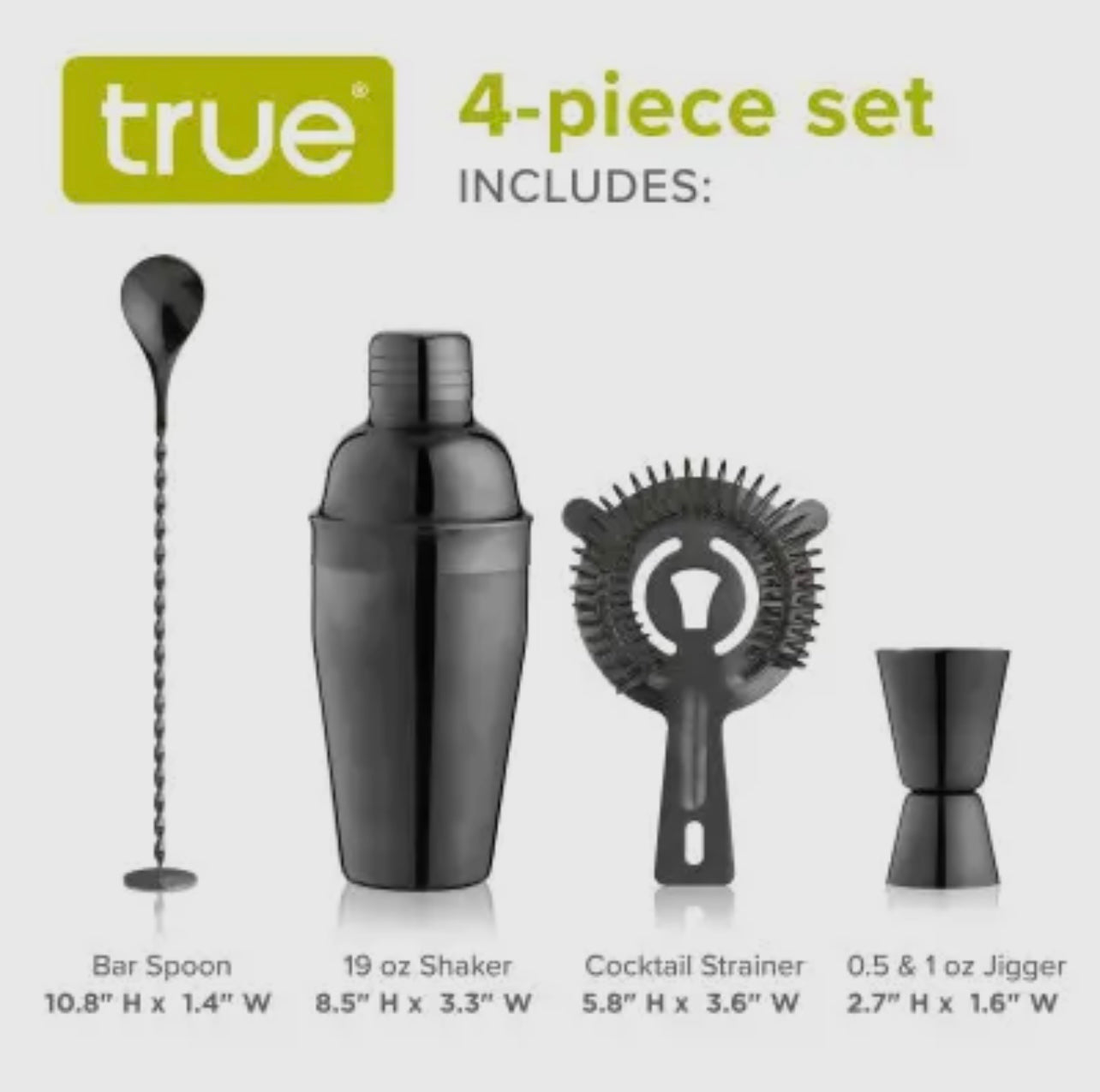 Gunmetal Barware Set