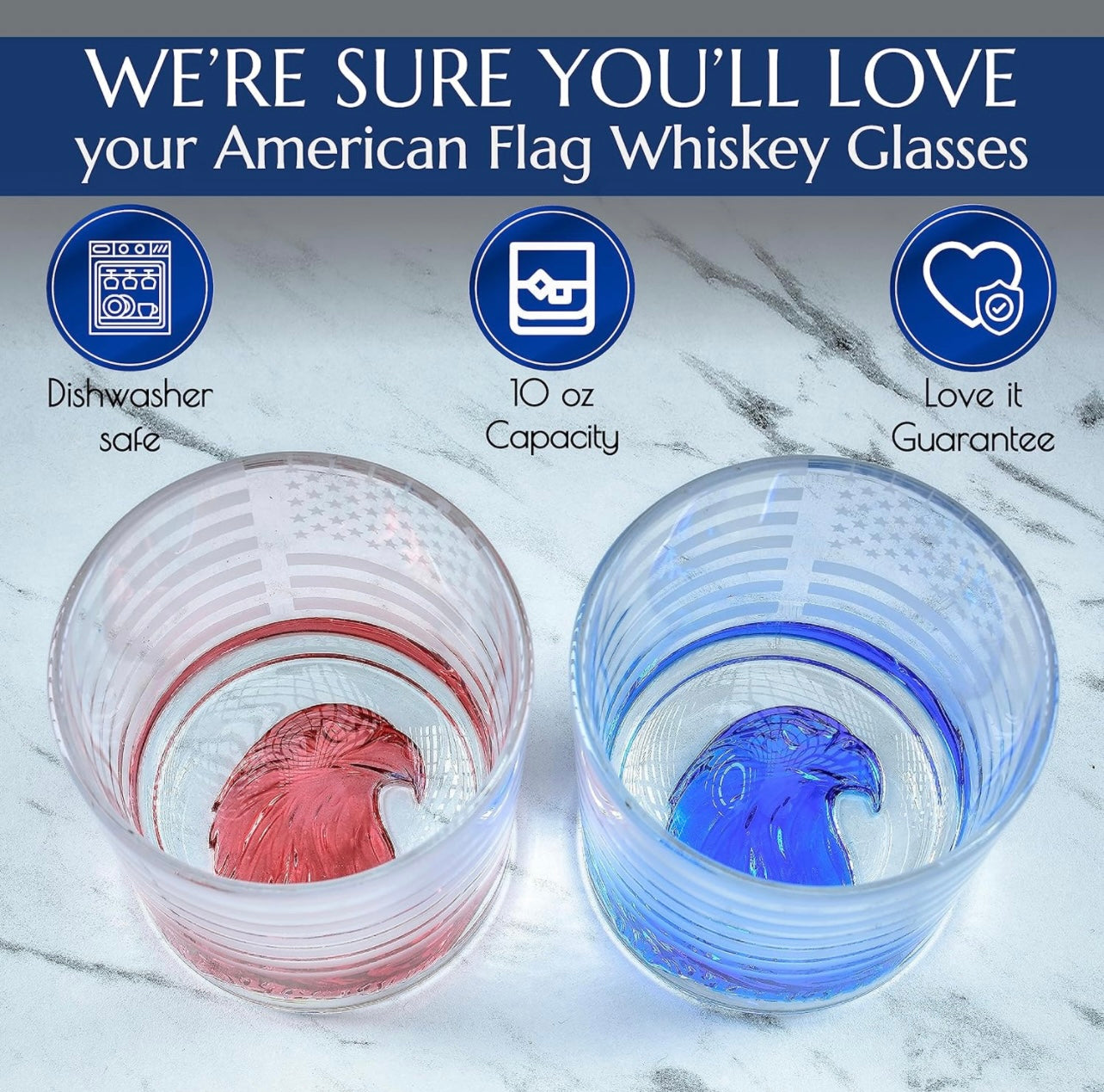 Patriotic Eagle Glass Set