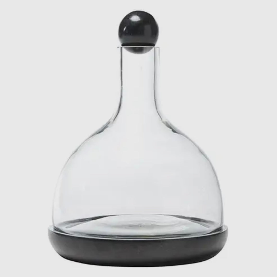 Black Marble and Glass Wine Carafe