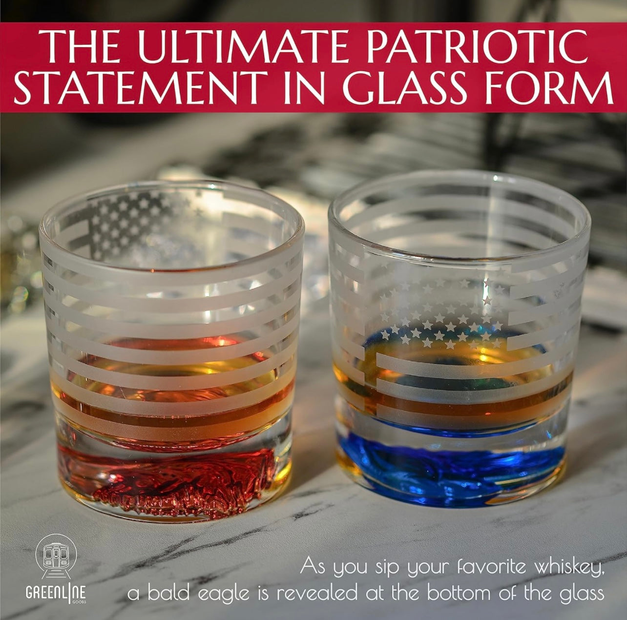 Patriotic Eagle Glass Set