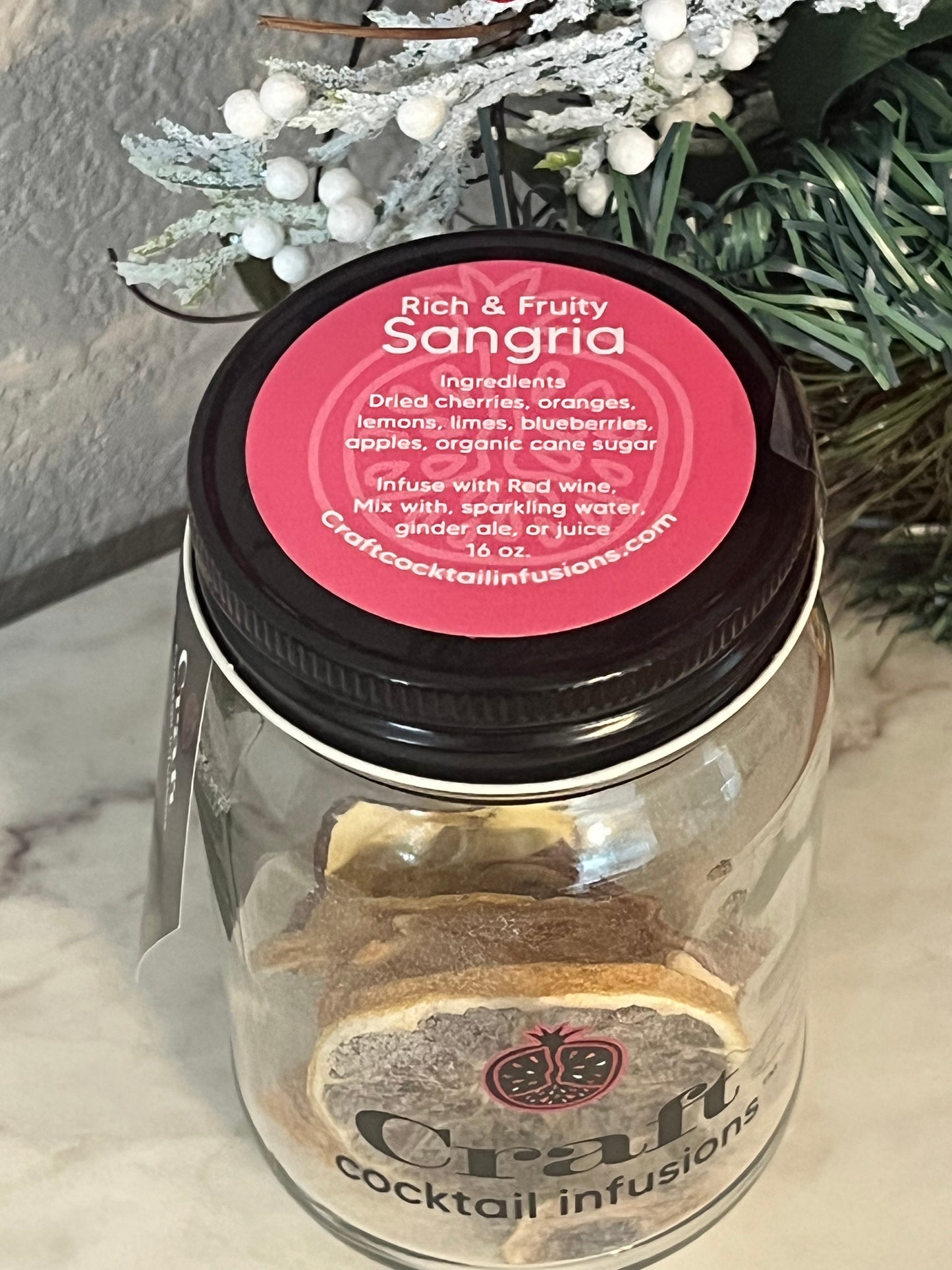 Infused Sangria Mix & Hammered Glass Gift Set